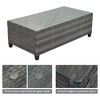8-pieces Outdoor Half-Moon Wicker Round Sofa Set, All Weather Curved Sofa Set With Rectangular Coffee Table, Beige - 2 of 4
