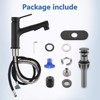 ChicFurnit Bathroom Sink Faucet Pull Out Sprayer Single Handle Faucet with Pop Up Sink Drain for Sleek Bathrooms, Black, 17"*10"*4" - 4 of 4