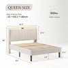 ALEXOUN Platform Bed Frame with Fabric Upholstered Headboard, Wooden Slats Support,for Bedroom,Apartment, - 3 of 4