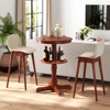 Tangkula 2PCS 2-Tier Round High Top Table w/ Storage Shelf & Pedestal Base for Kitchen - 2 of 4