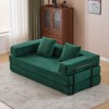Flannel Convertible Floor Sofa Bed - Comfortable Futon Couch with Pillow Back Support and Armrests for Living Room & Bedroom - 2 of 4