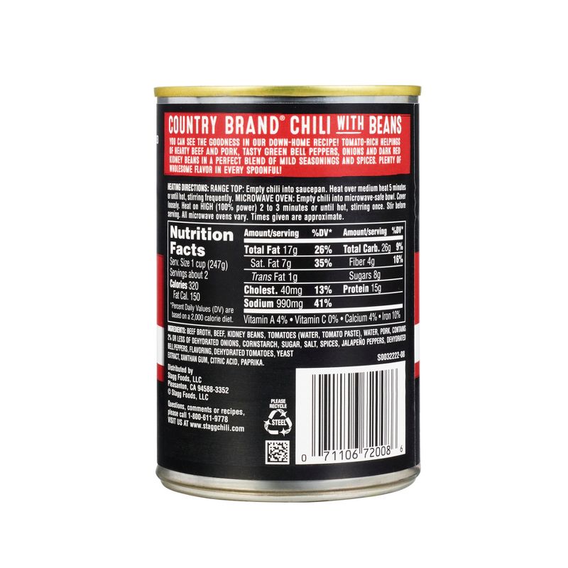 Stagg Chili Country Brand Chili with Beans - 15oz, 4 of 9