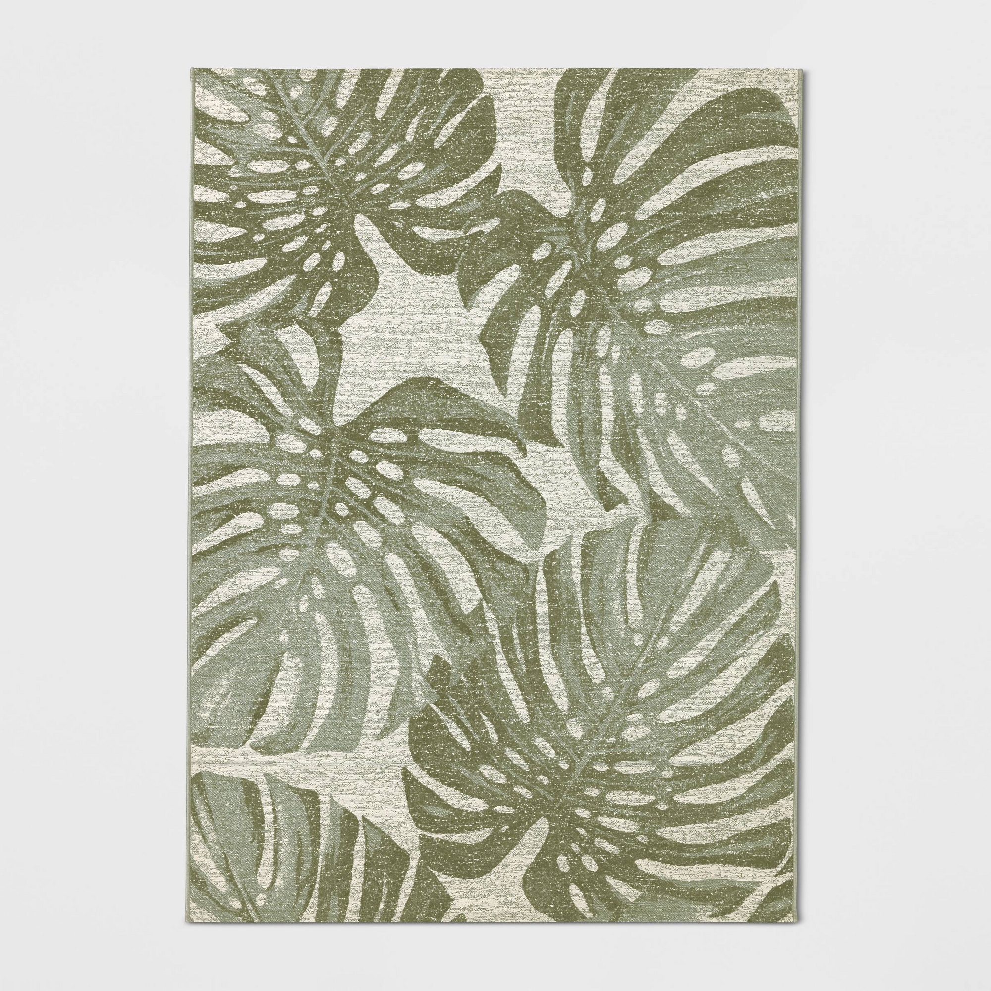 7'x10' Rectangular Tonal Palm Woven Outdoor Area Rugs Heathered Green - Threshold™