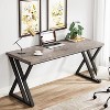 Vynxaria 55¡± Modern Writing Desk with Z-Shaped Metal Legs, Heavy Duty Computer Desk for Home Office & Study - 4 of 4