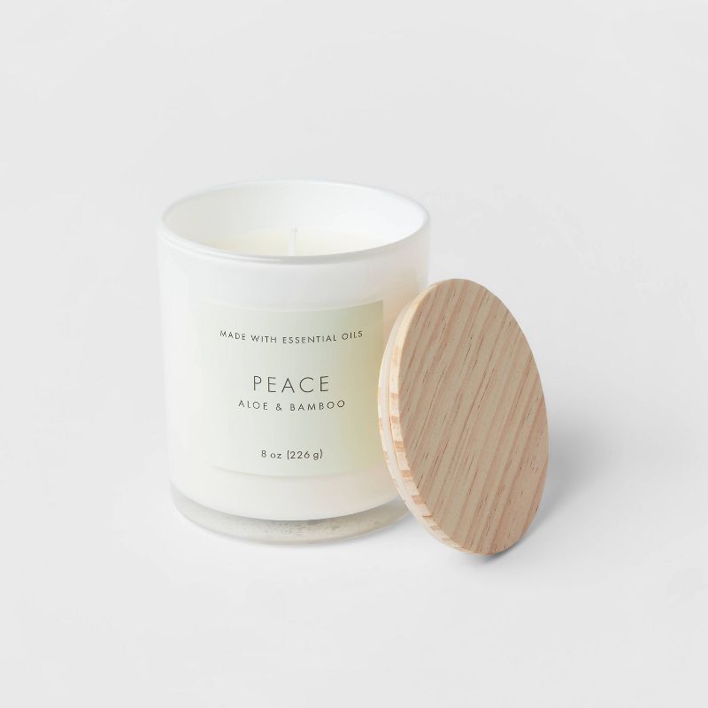 Wood Lidded Glass Wellness Peace Candle - Threshold™, 4 of 7