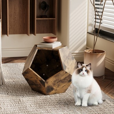 25.98''W Modern Furniture Cat Kennel Side Table Multi-Purpose End Table/Coffee Table 4W - ModernLuxe