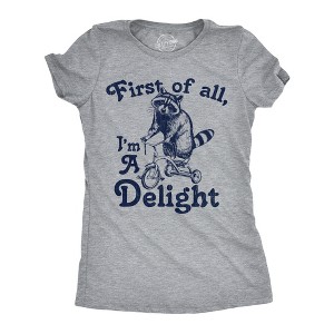 Womens Funny T Shirts First Of All Im A Delight Sarcastic Graphic Novelty Tee For Ladies - Crazy Dog Women's T Shirt - 1 of 4
