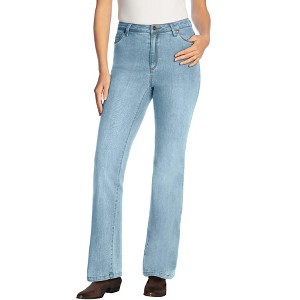 Woman Within Plus Size Petite Comfort Stretch Bootcut Denim Jean - 1 of 4