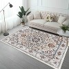 Chery Life Area Rug,Vintage Bohemian Persian Non-slip Washable Rug For Living Room Bedroom, Flower Design - 2 of 4