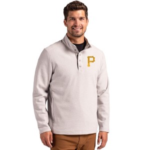Pittsburgh Pirates Cutter & Buck Hunts Point Eco Textured Fleece Recycled Mens Snap Pullover - 1 of 1