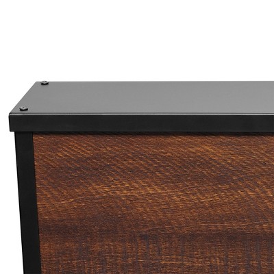 Matte Black and Brown Faux Wood LED Pendant Light