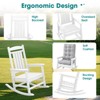 HYLEORY Oversized Outdoor Rocking Chair HDPE Rocking Chair with Cushion, Patio Rocking Chairs,Adirondack Chair for Porch - 4 of 4