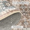 8' x 10'  Washable Vintage Rug - Distressed Floral Low Pile Non-Slip Carpet for Bedroom, Living Room - Khaki - 3 of 4