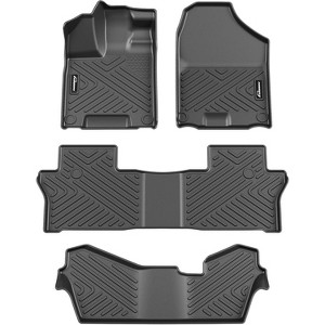 All-Weather Floor Mats for 2016-2022 Hon-da Pilot - Heavy Duty TPE Liners (8-Passenger, Non-Elite) - 1 of 4