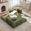 4-in-1 Convertible Sleeper Sofa Bed, Boneless Corduroy Floor Couch with Pillows, No Assembly Futon for Living Room - 3 of 4