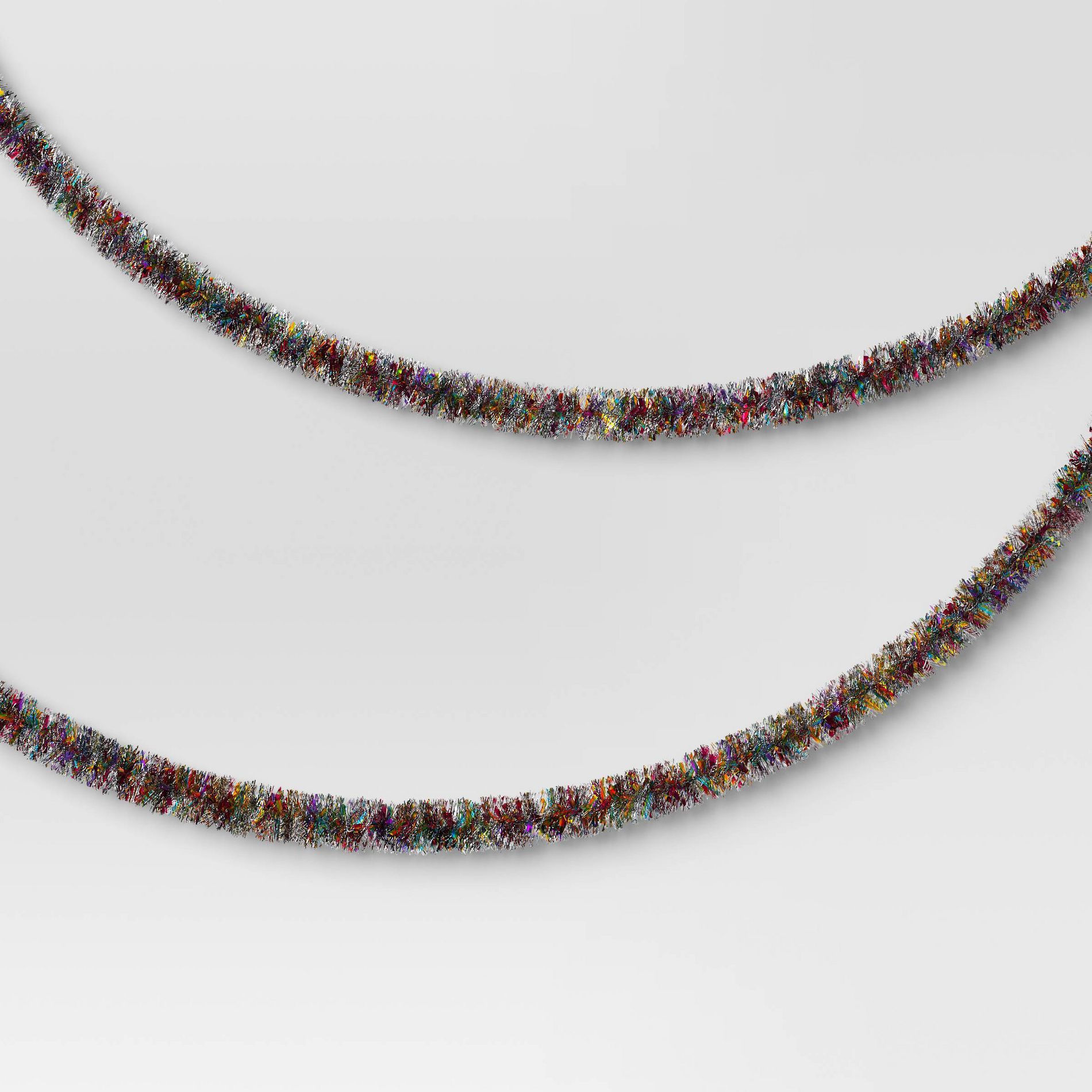 Christmas Tinsel Garland Wide Cut Narrow Cut Mutlicolor - Wondershop™