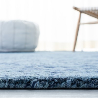 Handmade Dark Blue Wool 3' x 5' Tufted Rug