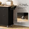 Mobile Kitchen Island with Fold-Down Leaf, Built-In Storage Shelf, Three-Level Sliding Cabinet Organizer, and Spice Storage Rack - 3 of 4