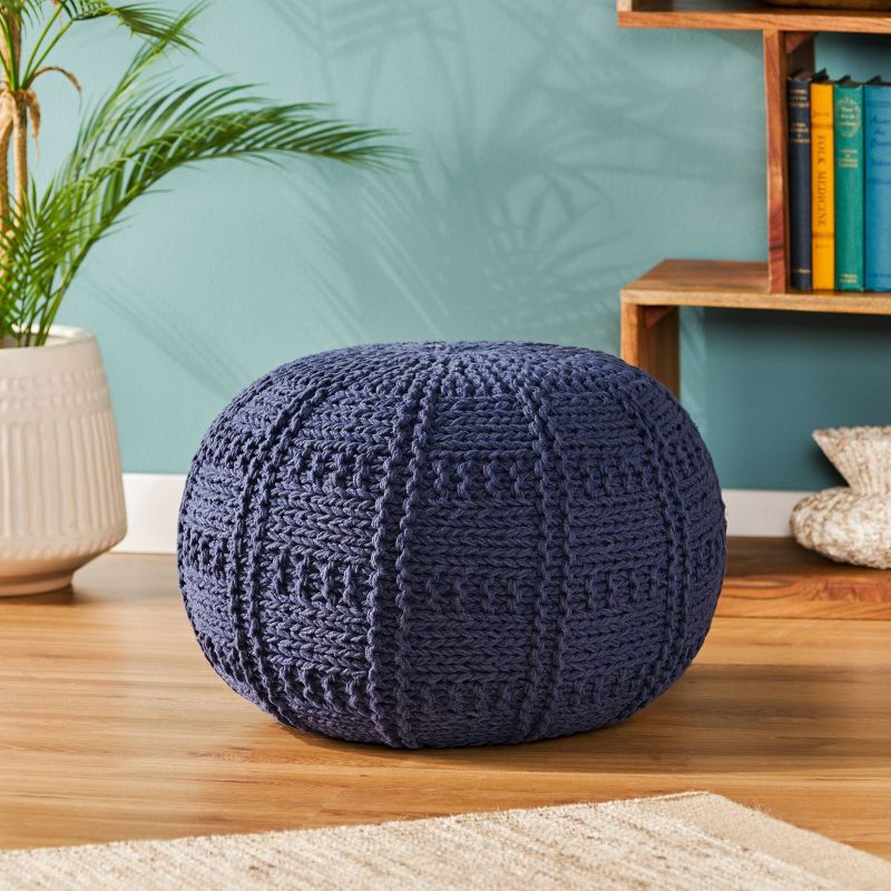 Yuny Handcrafted Modern Fabric Pouf - Christopher Knight Home, 3 of 9