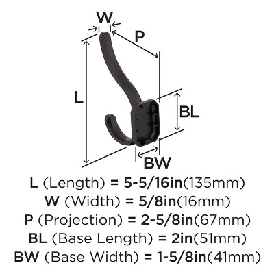 Oil Rubbed Bronze Double Prong Decorative Wall Hook