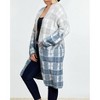 Women's Color Block Plaid Pattern Long Cardigan - DAVI & DANI - 3 of 4