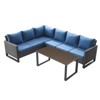 Buenhomino Patio Furniture Set 4 Piece, Wicker Rattan Sofa Couch with Thick Cushion and Coffee Table, L Shape All Weather Outdoor Conversation Set - 2 of 4