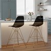 LeisureMod Cresco Mid Century Modern Acrylic Counter Height Barstool with Gold Chrome Base – Ideal for Kitchens and Dining Rooms - 3 of 4