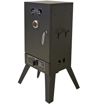 Smoke Hollow 26142G 26-Inch Freestanding Propane Gas Outdoor Smoker with Chrome-Plated Cooking Grids, Black