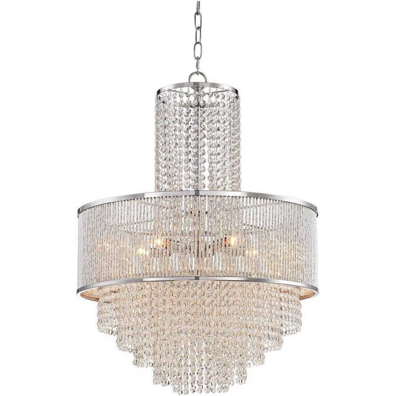 Vienna Full Spectrum Pioggia Chrome Pendant Chandelier 23 1/2" Wide Modern Crystal 5-Light Fixture for Dining Room House Foyer Kitchen Island Entryway, 1 of 12