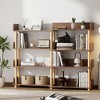4 Tier Wooden Open Bookcase, 30.7" to 55.1" Wide Expandable Bookshelf, Freestanding Display Shelf, Utility Organizer Shelves for Living Room Office - 2 of 4