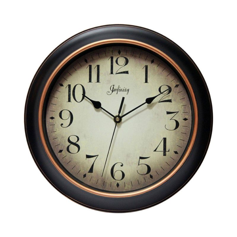 12&#34; Precedent Wall Clock Black/Rose Gold - Infinity Instruments, 1 of 7