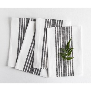 Solino Home Striped Linen Dinner Napkins | Farmhouse - 1 of 4