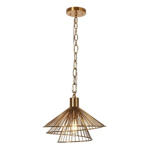 LNC Artmatrwer 1-Lights 11" Modern  Luxury Geometric Metal Pendant Lights, Gold - 1 of 4
