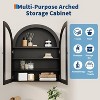 Wall Mounted Bathroom Cabinet with Glass Doors, Arched 4-Tier Storage Organizer, Adjustable Shelf Medicine Cabinet, 24"W x 28"H x 9"D - 4 of 4