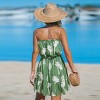 Women's Tropical Palm Print Strapless Beach Dress - Cupshe - 4 of 4
