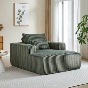 49“W Corduroy Sponge Sofa, Single Lounge Chair, Accent Chair, Sleeper Chair with Pillow, No Assembly Required-ModernLuxe - 1 of 4