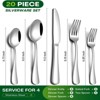 BRINJOY 20-Piece Stainless Steel Silverware Set - Mirror Polished Cutlery Set for 4, Dishwasher Safe - 2 of 4