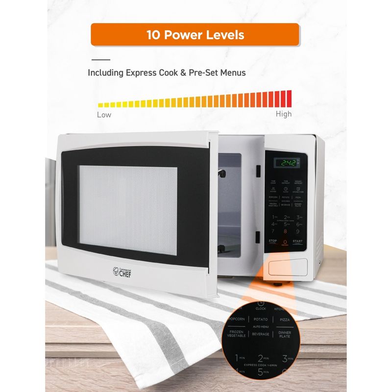 COMMERCIAL CHEF Countertop Microwave Oven 1.1 Cu. Ft. 1000W, 5 of 10