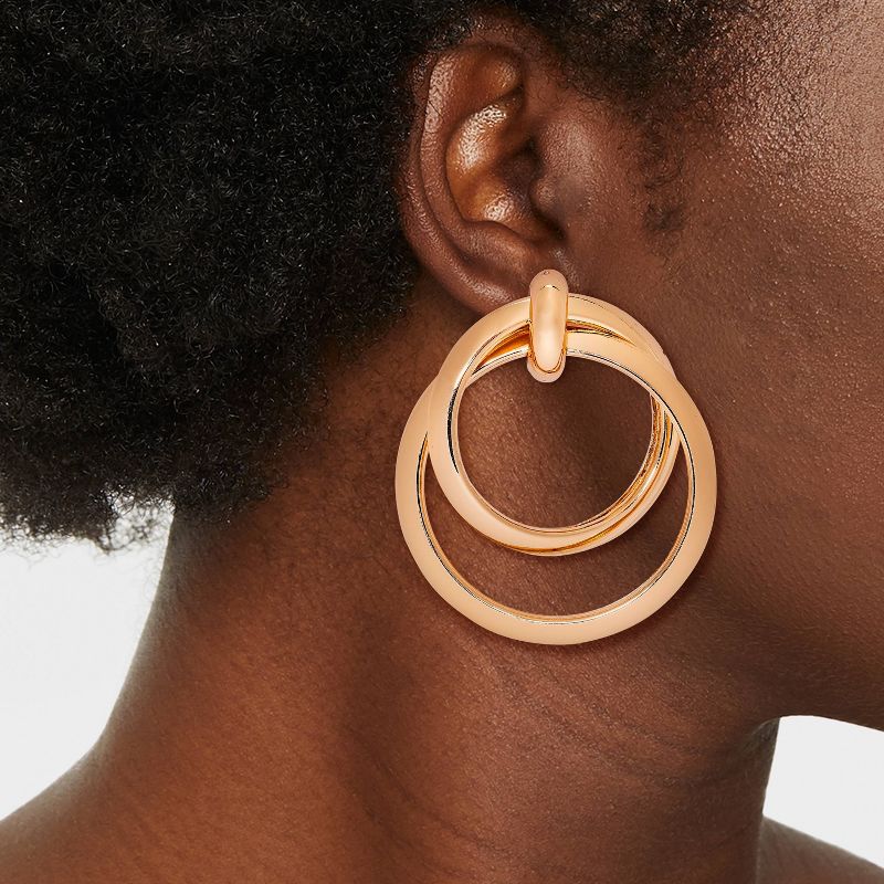 Double Ring Drop Earrings - Wild Fable&#8482; Gold, 3 of 5