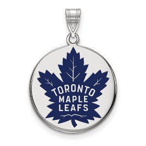 Black Bow Jewelry Sterling Silver Toronto Maple Leafs NHL Large Pendant - 1 of 3