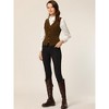 INSPIRE CHIC Women's Steampunk Velvet Sleeveless Button Down V-Neck Suit Vest - image 3 of 4