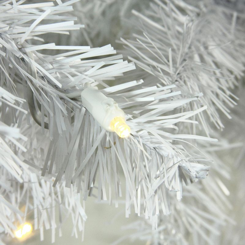 Northlight 7.5' Prelit Artificial Christmas Tree White Winston Pine - Warm White LED Lights, 3 of 5