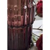 Signature Design by Ashley Dorlow Dark Mauve Glass Decorative Vase Set of 2 - Medium 9" Indoor/Outdoor Fluted Accent Pieces - 3 of 4