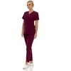 Saint Scrubs Womens 9-Pocket Medical Uniform Set- V-Neck Stretch Top with Tapered Straight Leg Pants - 3 of 4