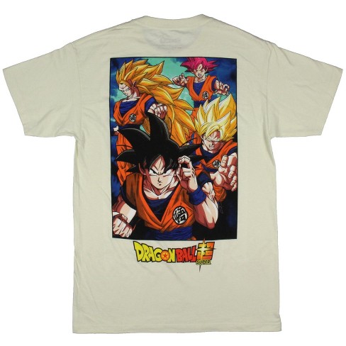 Dragon Ball Super Men s Character Squad Back Print Adult Anime T shirt L Off white Target