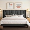 Platform Bed Frame with Geometric Wingback Headboard, Modern Upholstered Bed with Wooden Slats Support, No Box Spring Needed, Easy Assembly - 2 of 4