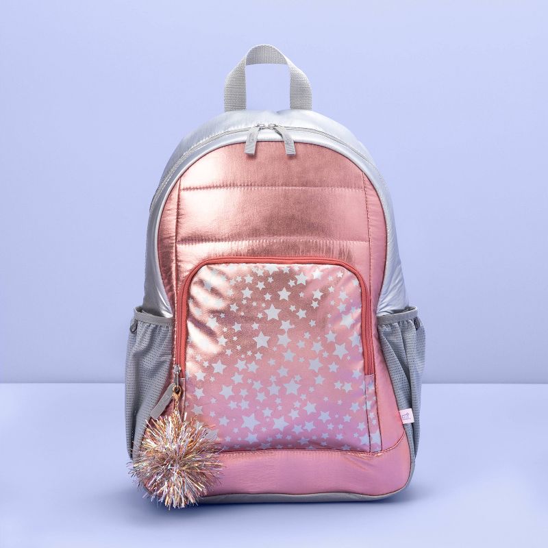 16.5&#34; Kids&#39; Backpack Rose Gold with Star Print - More Than Magic&#8482;, 1 of 3