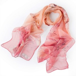 Signare USA Chiffon Bird Blossom Peach Chiffon Scarf - 1 of 4