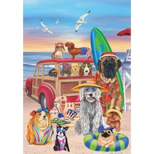 Briarwood Lane Dog Days of Summer House Flag Beach Surfboards Sandcastle 28" x 40" - 1 of 3