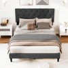 Safstar Full Size Bed Frame with Button-Tufted Headboard & Wooden Slats Easy Assembly - 4 of 4